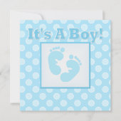 Baby Feet Het is een Boy Baby shower Uitnodiging (Voorkant)