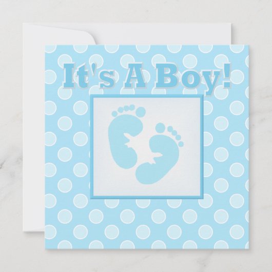 Baby Feet Het is een Boy Baby shower Uitnodiging (Voorkant)