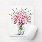 Baby feet in roze bloemschikken muismat (Met muis)