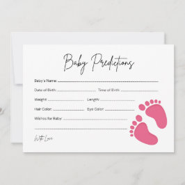 Baby Feet Meisje Baby Voorspelling & Wensen Kaart