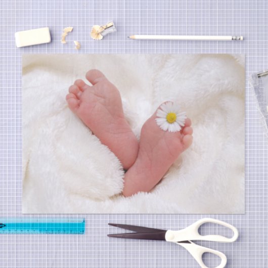 Baby Feet met Daisy Tissuepapier (Craft)