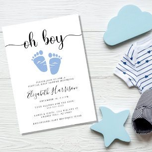Baby Feet Oh Boy Virtueel Baby shower Kaart