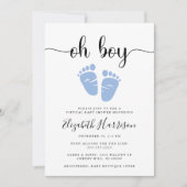Baby Feet Oh Boy Virtueel Baby shower Kaart (Voorkant)