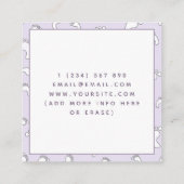 Baby Feet Pattern Babysitter Nanny Baby Care Fun Vierkante Visitekaartje (Achterkant)