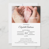 Baby Feet Photo Black White Boy Girl Baby shower Kaart (Voorkant)