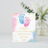 Baby feet roze blauw Geslacht onthullen budget inv (Staand voorkant)