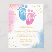 Baby feet roze blauw Geslacht onthullen budget inv (Voorkant)