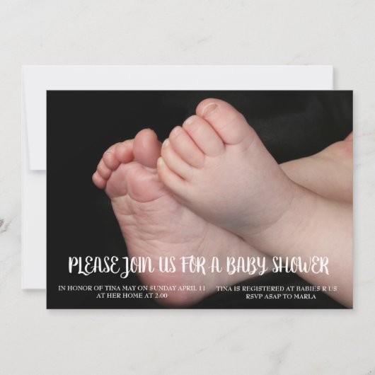 Baby Feet Shower-uitnodiging Kaart (Voorkant)