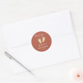Baby Feet Terracotta Baby shower Hartelijk dank Ronde Sticker (Envelop)