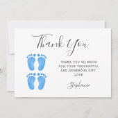 Baby Feet Twin Boys' Baby Shower Bedankkaart (Voorkant)