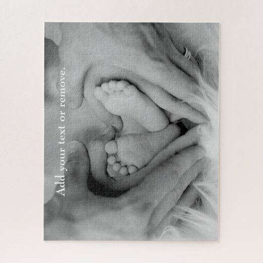 Baby Feet, vader en moeder handen in hartvorm. Legpuzzel (Verticaal)