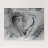 Baby Feet, vader en moeder handen in hartvorm. Legpuzzel (Horizontaal)