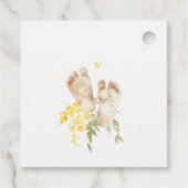 Baby Feet Yellow Floral Geslachtsneutraal Baby sho Bedankjes Labels (Achterkant)