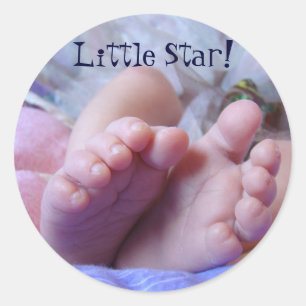 Baby Feettenstickers Nieuwe Baby Little Star Ronde Sticker