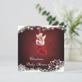 Baby feilloos in het Baby shower voor kerststaarte Kaart (Staand voorkant)