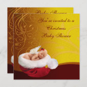 Baby feilloos in Santa Hat-kerstBaby shower Kaart (Voorkant / Achterkant)