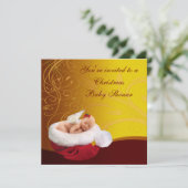 Baby feilloos in Santa Hat-kerstBaby shower Kaart (Staand voorkant)