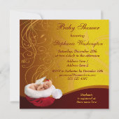 Baby feilloos in Santa Hat-kerstBaby shower Kaart (Achterkant)