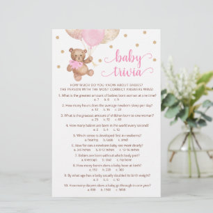 Baby Feiten Trivia Spel Baby Shower Teddy Beer