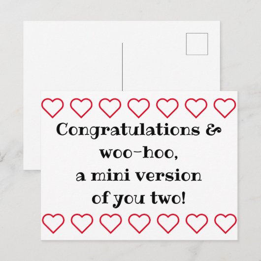 Baby felicitatiewenskaart, welkomstbaby ansichtkaa briefkaart (Voorkant / Achterkant)