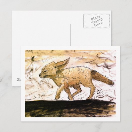 Baby Fennec Fox Briefkaart (Voorkant / Achterkant)