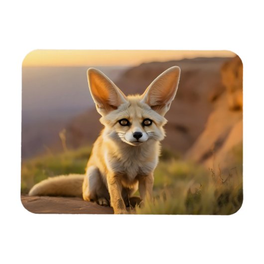 Baby Fennec vos op klif Magneet (Horizontaal)