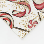 Baby Festive Fun Candy Canes Pattern Fleece Deken (Hoek)