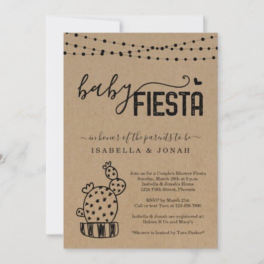 Baby Fiesta Couple's Gender Neutral Baby shower Kaart (Voorkant)