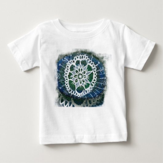 Baby Fine Jersey T-shirt Wit mandala (Voorkant)