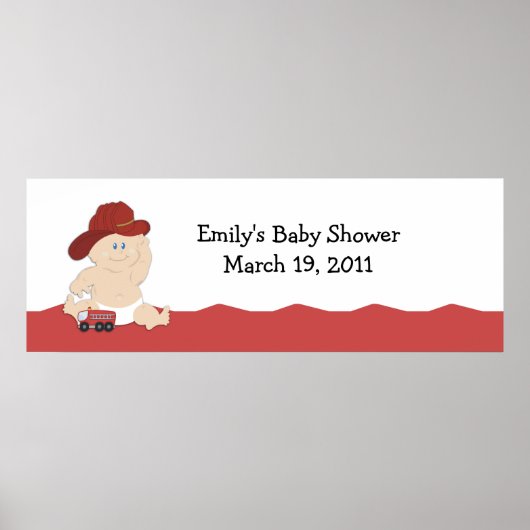BABY FIRE FIGHTER Baby shower / Birthday Banner Poster (Voorkant)