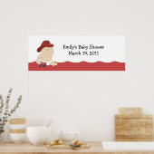 BABY FIRE FIGHTER Baby shower / Birthday Banner Poster (Keuken)