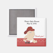 BABY FIRE FIGHTER Baby shower Favor Magnet (Voorkant / Achterkant)