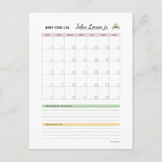 Baby First 100 voedingsmiddelen - Baby Food Log by Briefkaart (Voorkant)