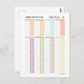 Baby First 100 voedingsmiddelen- uw eigen Food Log Briefkaart (Voorkant / Achterkant)