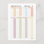 Baby First 100 voedingsmiddelen- uw eigen Food Log Briefkaart (Voorkant)