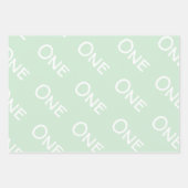 Baby First Birthday Green White Inpakpapier Vel (Voorkant 3)