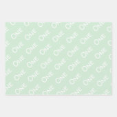 Baby First Birthday Green White Inpakpapier Vel (Voorkant 2)