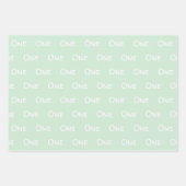 Baby First Birthday Green White Inpakpapier Vel (Voorkant)