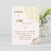 Baby First Birthday Invitation Kaart (Staand voorkant)