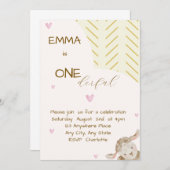 Baby First Birthday Invitation Kaart (Voorkant / Achterkant)