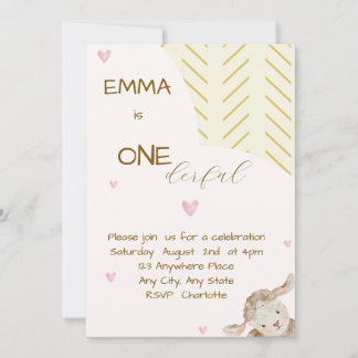 Baby First Birthday Invitation Kaart