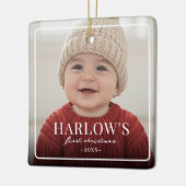 Baby First Chirstmas Simple Boarder Photo  Ceramic Keramisch Ornament (Links)