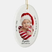 Baby First Christmas Birth Stats Name Minimal Chic Keramisch Ornament (Rechts)
