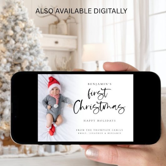 Baby First Christmas Photo 2026 Calendar Feestdagenkaart