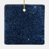 Baby First Christmas Photo Blue Glitter Ornament (Achterkant)