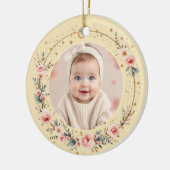 Baby First Christmas Photo Gold Celestial Stars Keramisch Ornament (Links)