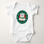 Baby first Christmas polar bear personalize Romper (Voorkant)