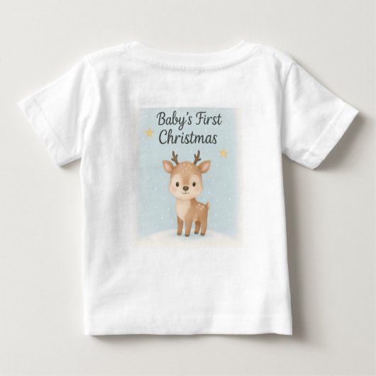 Baby first christmas reindeer cute festive family (Achterkant)