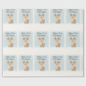 Baby first christmas reindeer cute pastel winter cadeaupapier (Vlak)