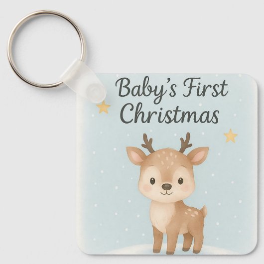 Baby first christmas reindeer cute tiny festive  sleutelhanger (Voorkant)